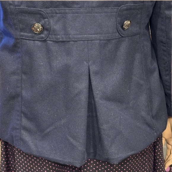 Yoki Double Breasted Pea Coat Size 1X Navy Blue, Lined, Pockets Wool Blend, NWT - Picture 14 of 16